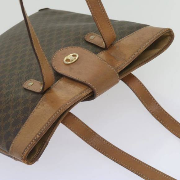 CELINE Macadam Canvas Tote Bag PVC Brown Auth yk11272 - Picture 7 of 16